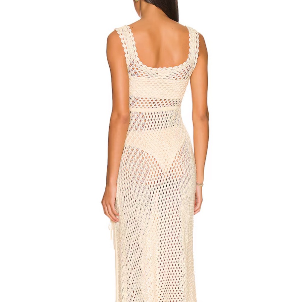 Camila Coelho Cream Crochet Maxi Swim Coverup Dress - Picture 2 of 4